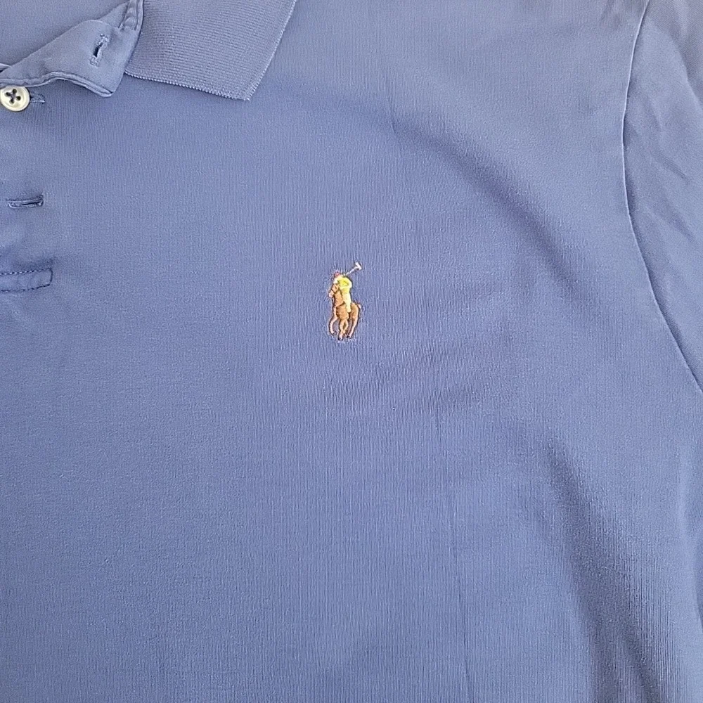 Polo Ralph Lauren Shirt Mens 2XL XXL‎ Blue Short Sleeve Soft Cotton Color Pony